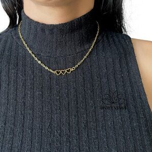 Linked Hearts Necklace | Gold Plated Stainless Steel | Handmade With Love 🫶🏼